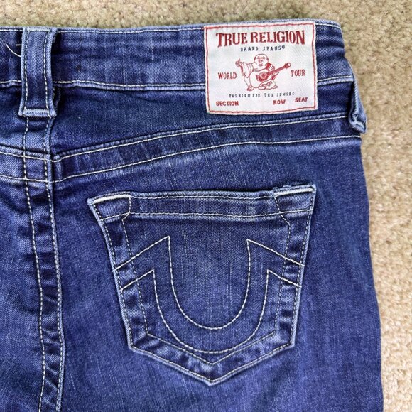True Religion Womens Becca Mid Rise Bootcut Jeans Size 29 Cropped 30x25 E962 - Picture 9 of 14